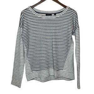 Cyrus Gray and White Striped top size Small